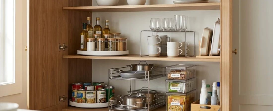 🗄️ How to Organize Kitchen Cabinets with Deep Shelves