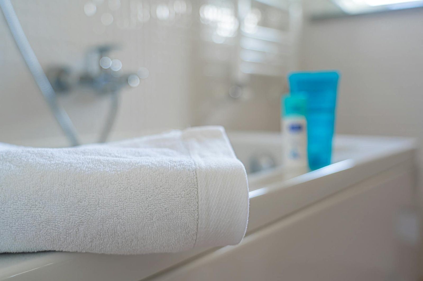Neatly folded towels demonstrating proper folding technique