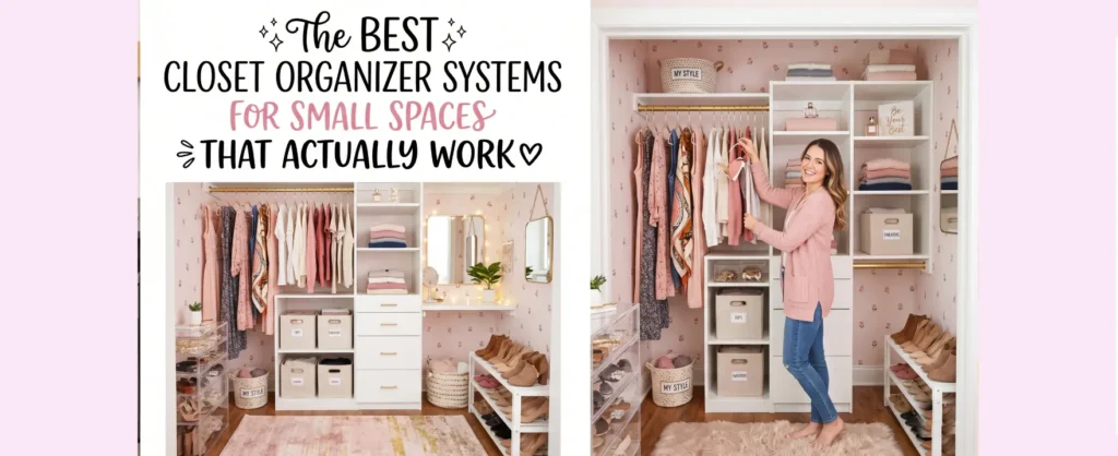 Well-organized small closet with wire shelving and hanging organizers maximizing storage space