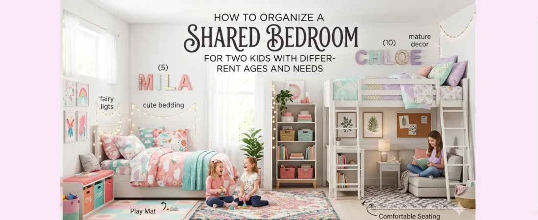 How to Organize a Shared Bedroom for Two Kids With Different Ages and Needs